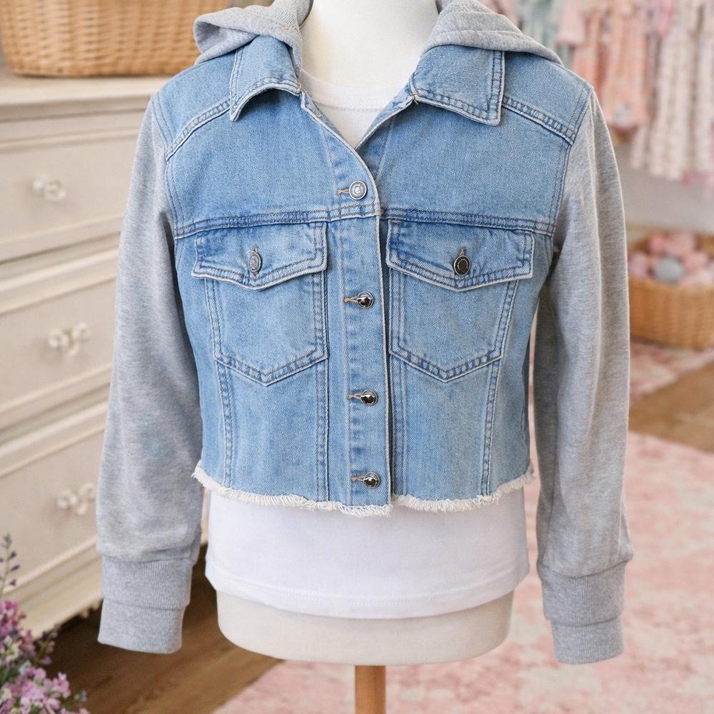 Treasure & Bond Girls Blue and Gray Jean Jacket